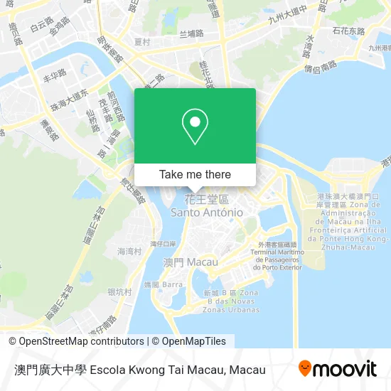 澳門廣大中學 Escola Kwong Tai Macau map