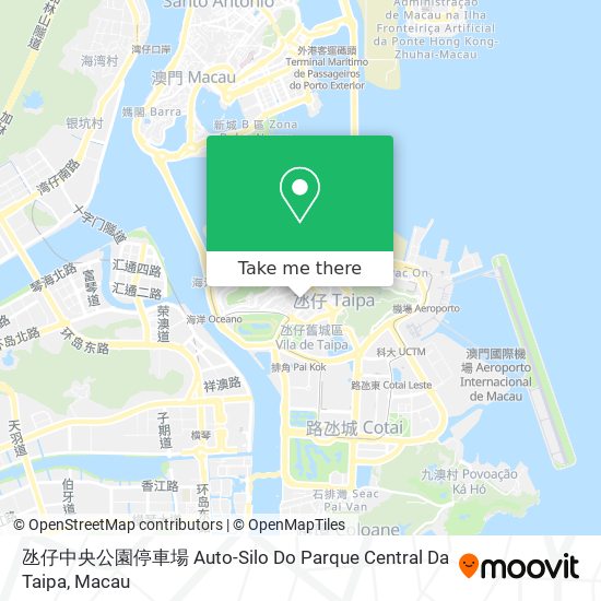 氹仔中央公園停車場 Auto-Silo Do Parque Central Da Taipa map
