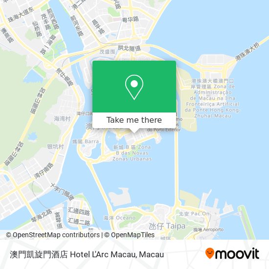 澳門凱旋門酒店 Hotel L'Arc Macau map