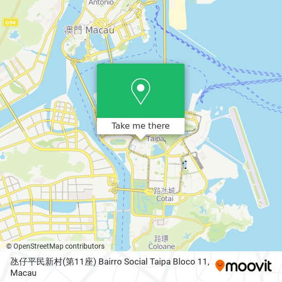 氹仔平民新村(第11座) Bairro Social Taipa Bloco 11 map