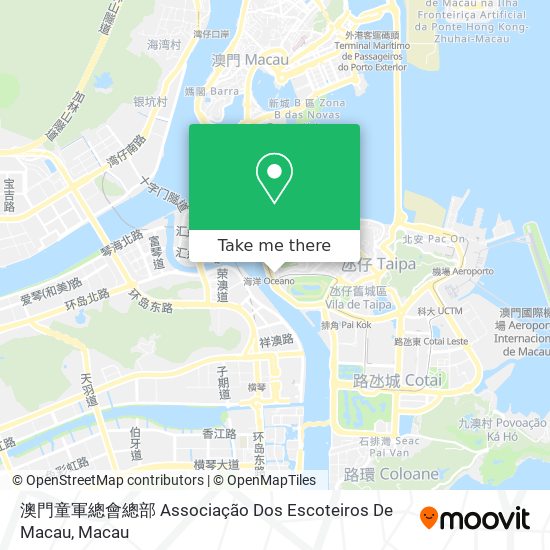 澳門童軍總會總部 Associação Dos Escoteiros De Macau map