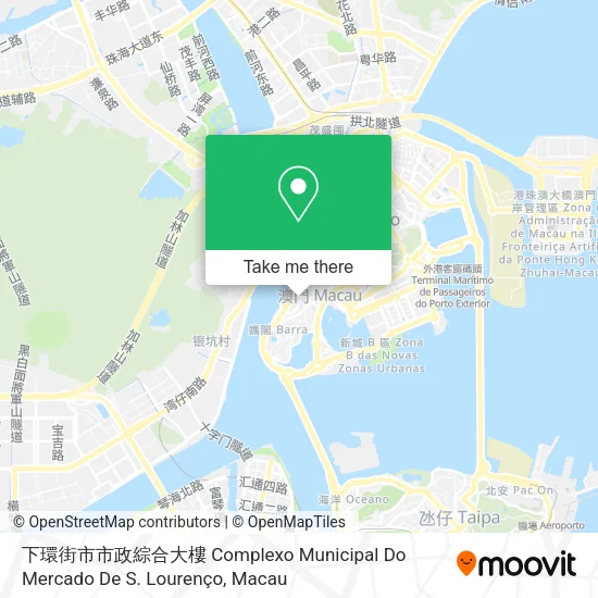 下環街市市政綜合大樓 Complexo Municipal Do Mercado De S. Lourenço map