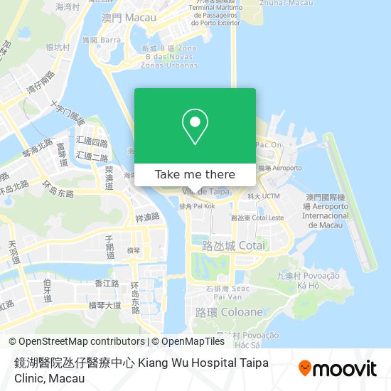 鏡湖醫院氹仔醫療中心 Kiang Wu Hospital Taipa Clinic map