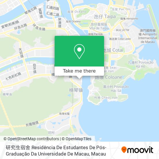 研究生宿舍 Residência De Estudantes De Pós-Graduação Da Universidade De Macau map