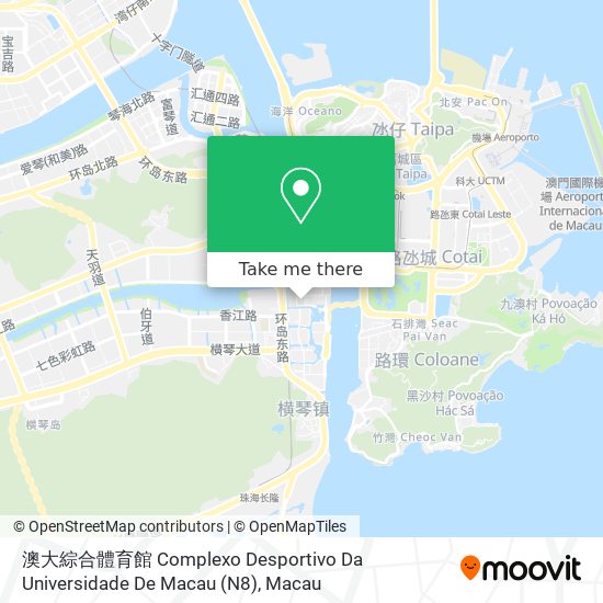 澳大綜合體育館 Complexo Desportivo Da Universidade De Macau (N8) map