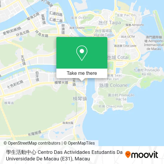 學生活動中心 Centro Das Actividades Estudantis Da Universidade De Macau (E31) map