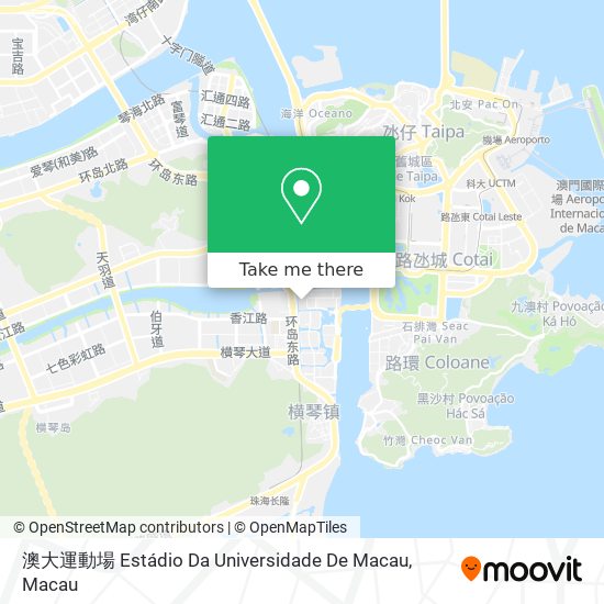澳大運動場 Estádio Da Universidade De Macau map