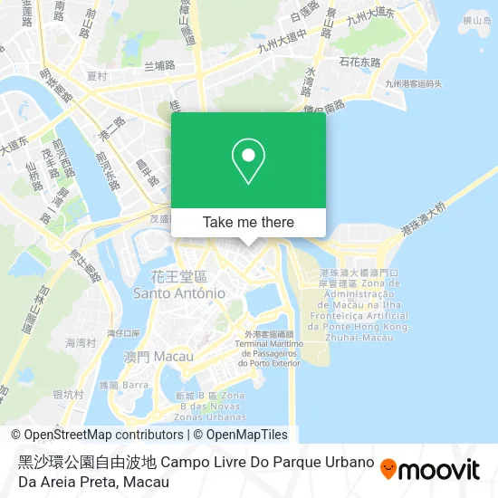 黑沙環公園自由波地 Campo Livre Do Parque Urbano Da Areia Preta map