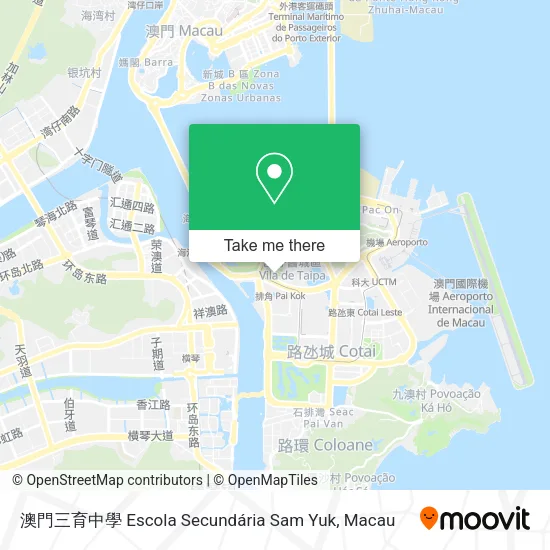澳門三育中學 Escola Secundária Sam Yuk map