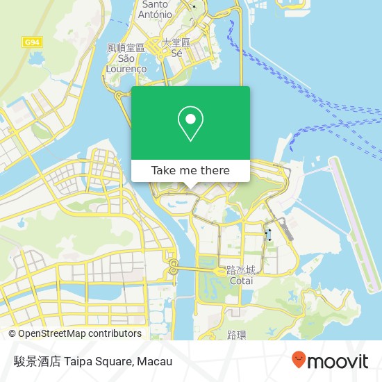 駿景酒店 Taipa Square map