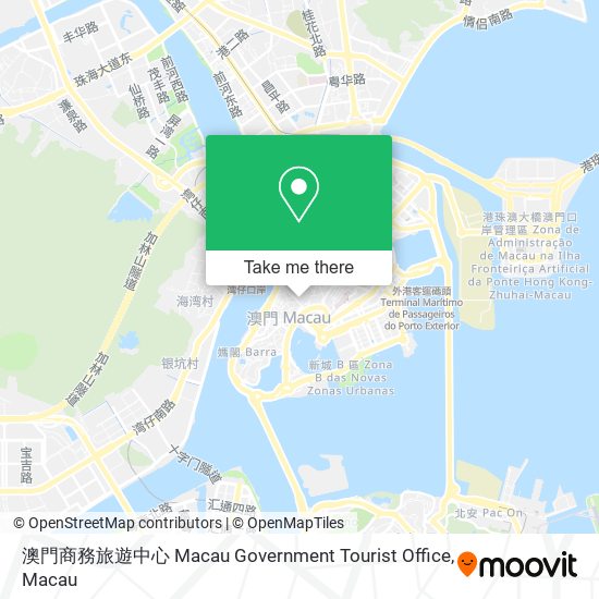 澳門商務旅遊中心 Macau Government Tourist Office map