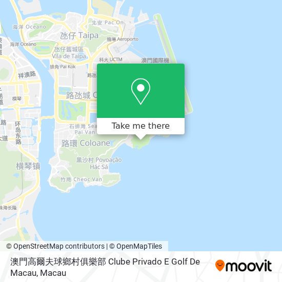 澳門高爾夫球鄉村俱樂部 Clube Privado E Golf De Macau map