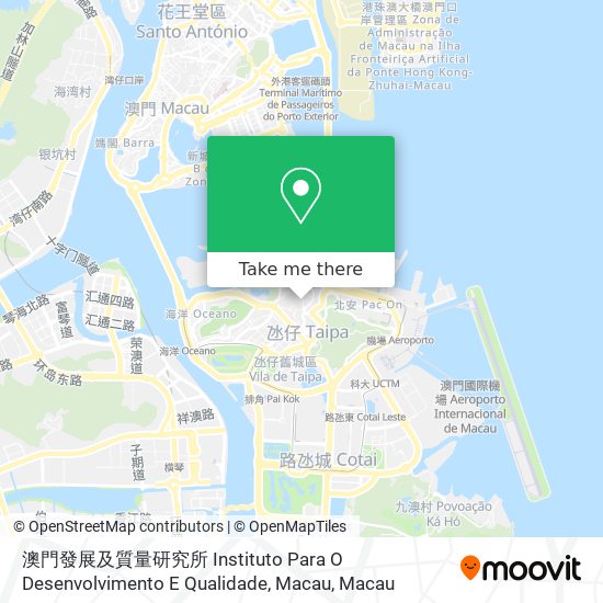 澳門發展及質量研究所 Instituto Para O Desenvolvimento E Qualidade, Macau map