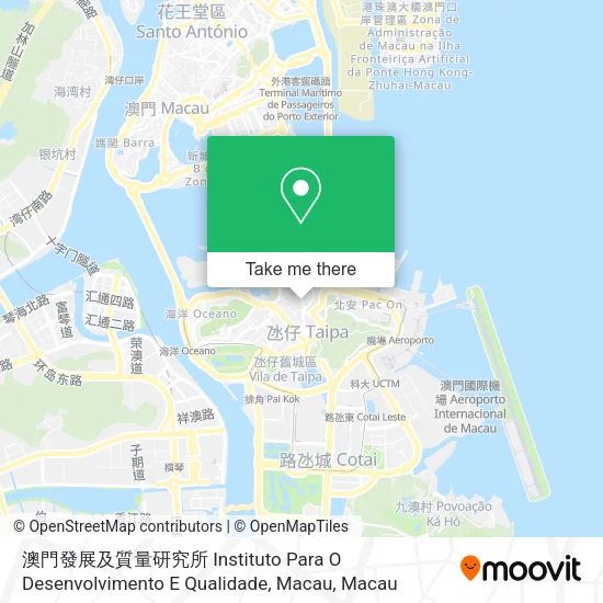 澳門發展及質量研究所 Instituto Para O Desenvolvimento E Qualidade, Macau map