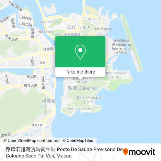 路環石排灣臨時衛生站 Posto De Saúde Provisório De Coloane Seac Pai Van地圖