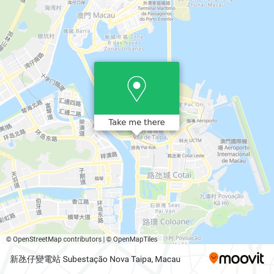 新氹仔變電站 Subestação Nova Taipa地圖