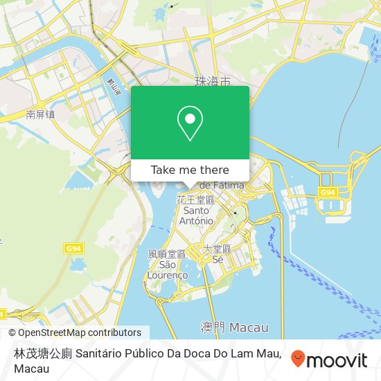 林茂塘公廁 Sanitário Público Da Doca Do Lam Mau map