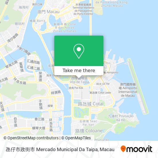 氹仔市政街市 Mercado Municipal Da Taipa map