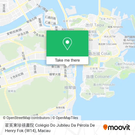 霍英東珍禧書院 Colégio Do Jubileu Da Pérola De Henry Fok (W14)地圖