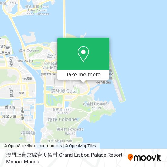 澳門上葡京綜合度假村 Grand Lisboa Palace Resort Macau map