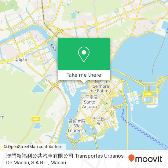 澳門新福利公共汽車有限公司 Transportes Urbanos De Macau, S.A.R.L. map