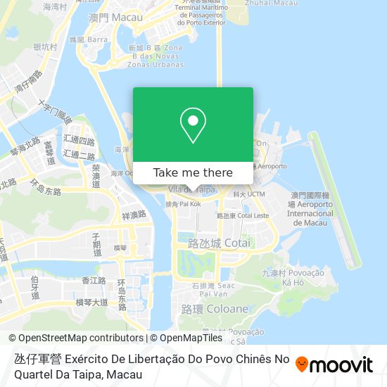 氹仔軍營 Exército De Libertação Do Povo Chinês No Quartel Da Taipa map