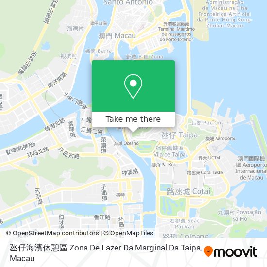 氹仔海濱休憩區 Zona De Lazer Da Marginal Da Taipa map