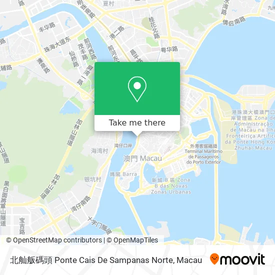 北舢舨碼頭 Ponte Cais De Sampanas Norte map