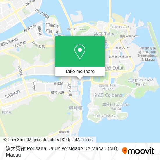 澳大賓館 Pousada Da Universidade De Macau (N1) map