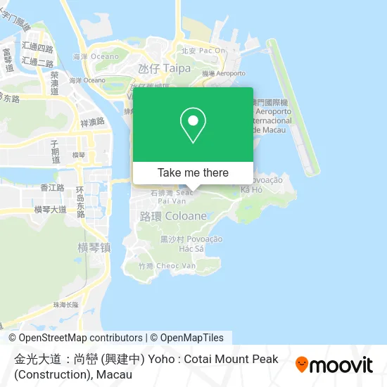 金光大道：尚巒 (興建中) Yoho : Cotai Mount Peak (Construction) map