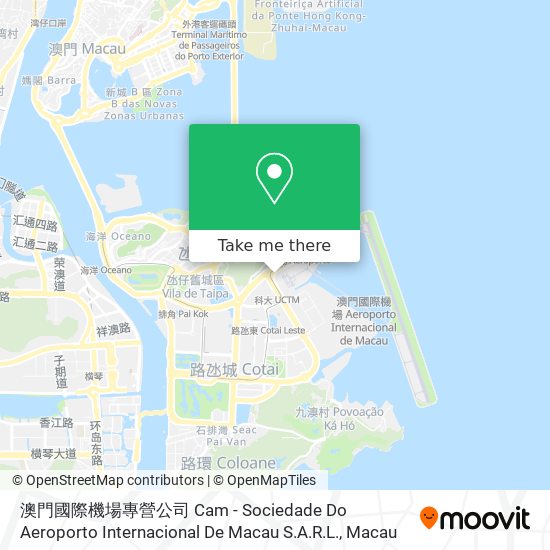 澳門國際機場專營公司 Cam - Sociedade Do Aeroporto Internacional De Macau S.A.R.L.地圖