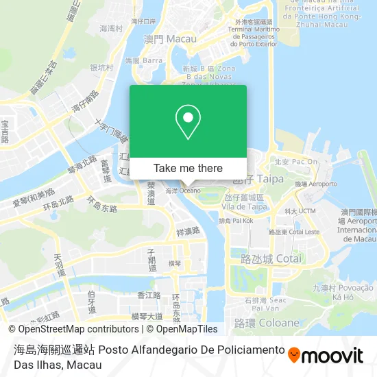 海島海關巡邏站 Posto Alfandegario De Policiamento Das Ilhas map