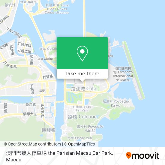 澳門巴黎人停車場 the Parisian Macau Car Park地圖