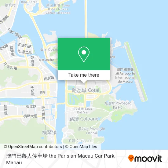 澳門巴黎人停車場 the Parisian Macau Car Park map