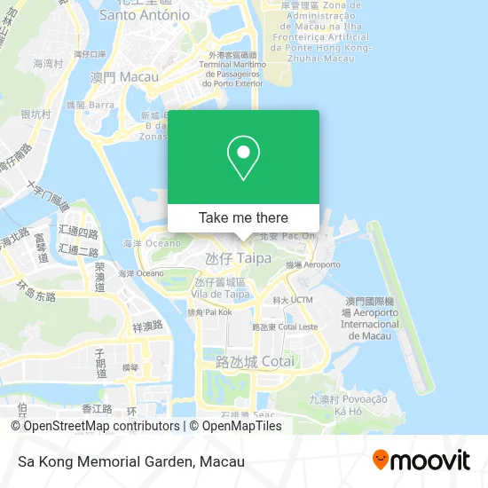 沙崗紀念花園 Jardim Comemorativo Sa Kong map