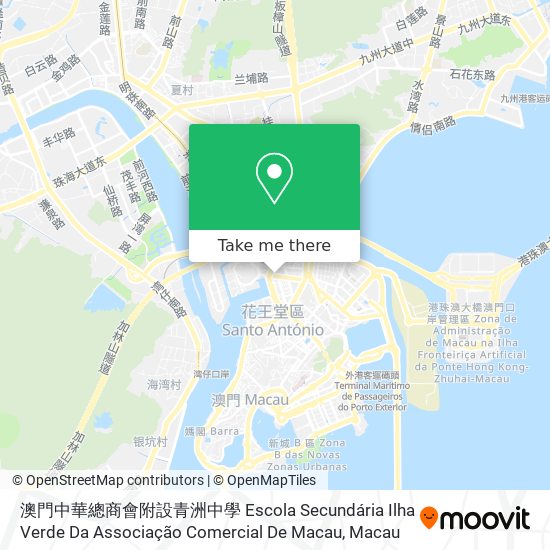 澳門中華總商會附設青洲中學 Escola Secundária Ilha Verde Da Associação Comercial De Macau map