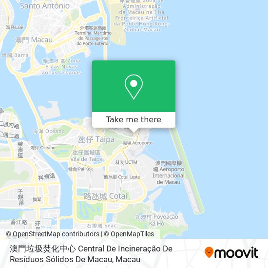 澳門垃圾焚化中心 Central De Incineração De Resíduos Sólidos De Macau map
