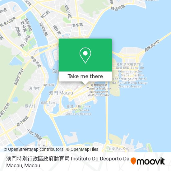 澳門特別行政區政府體育局 Instituto Do Desporto Da Macau map