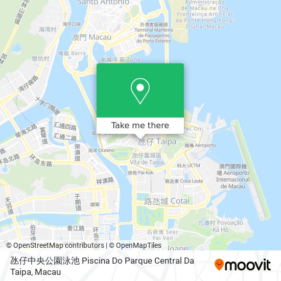 氹仔中央公園泳池 Piscina Do Parque Central Da Taipa map