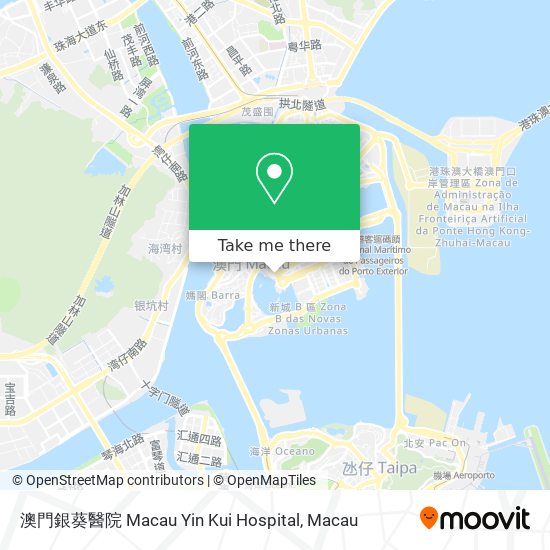 澳門銀葵醫院 Macau Yin Kui Hospital map