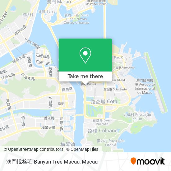 澳門悅榕莊 Banyan Tree Macau map