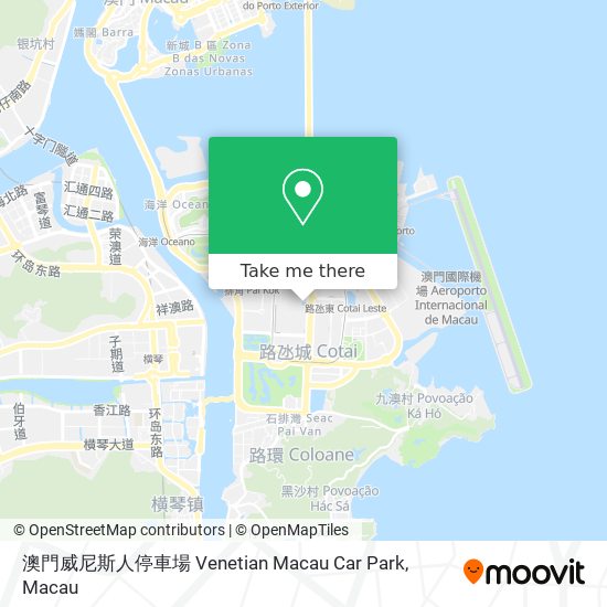 澳門威尼斯人停車場 Venetian Macau Car Park map