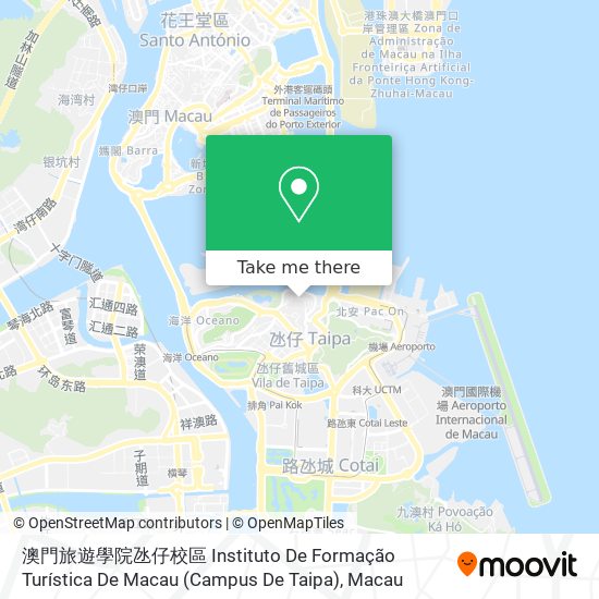 澳門旅遊學院氹仔校區 Instituto De Formação Turística De Macau (Campus De Taipa) map