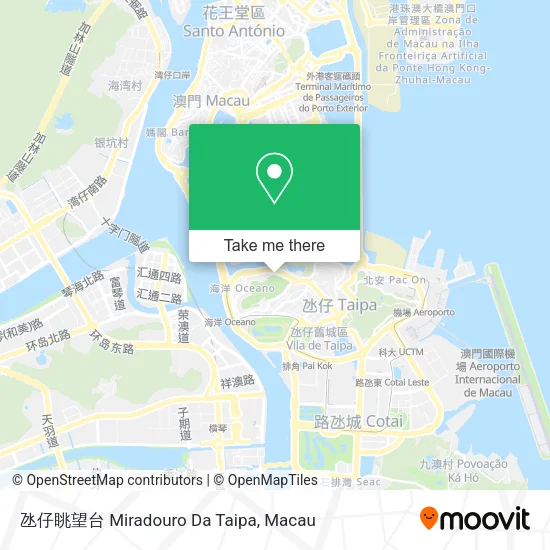 氹仔眺望台 Miradouro Da Taipa map