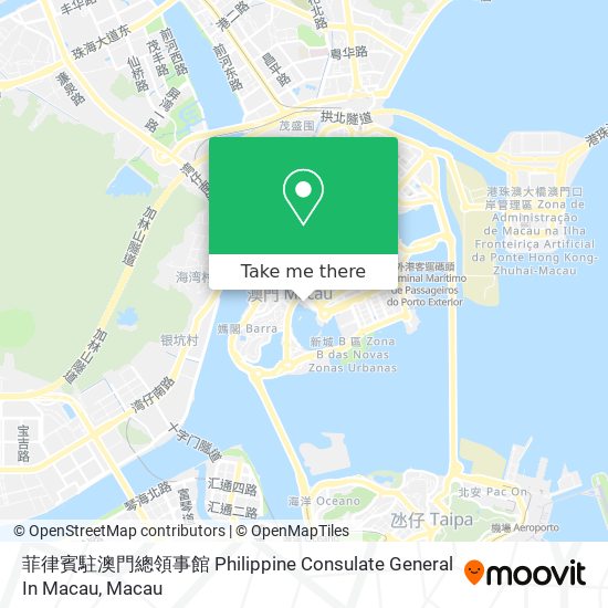 菲律賓駐澳門總領事館 Philippine Consulate General In Macau map