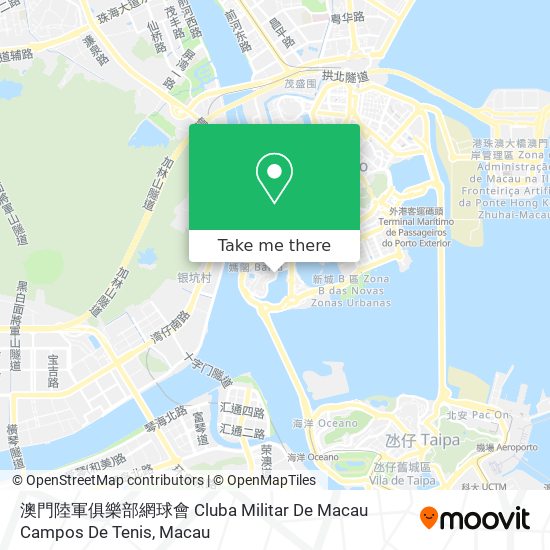 澳門陸軍俱樂部網球會 Cluba Militar De Macau Campos De Tenis map