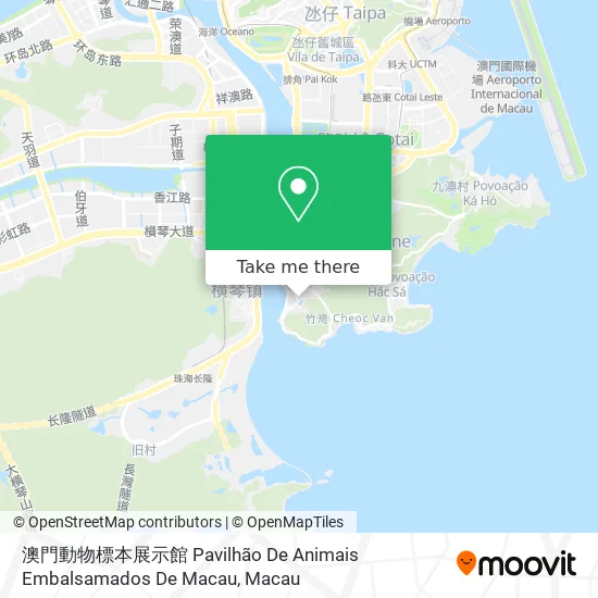 澳門動物標本展示館 Pavilhão De Animais Embalsamados De Macau map