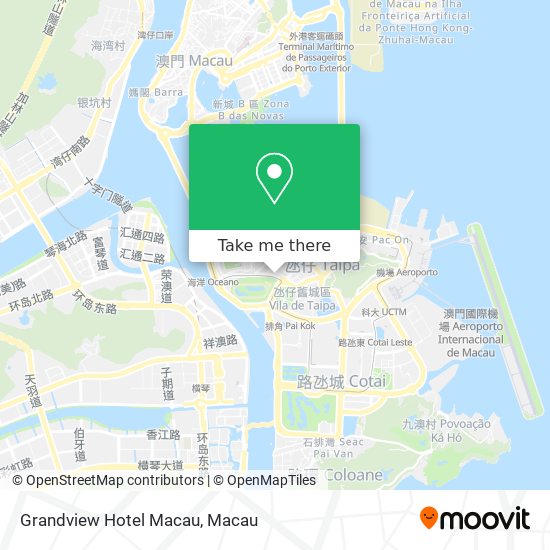 Grandview Hotel Macau map