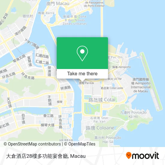 大倉酒店28樓多功能宴會廳地圖