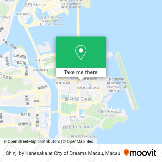 Shinji by Kanesaka at City of Dreams Macau map